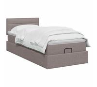 vidaXL Cama otomana con colchón con cabecera Topo 80 x 200 cm Tela, Un Dormitorio Moderno, Cama Funcional, Descanso cómodo, Almacenamiento y Sistema de sueño para tu hogar