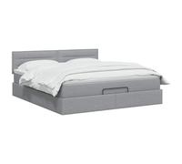vidaXL Cama otomana con colchón Gris Claro 140 x 200 cm Tela, Un Dormitorio Moderno, Cama Funcional, Descanso cómodo, Almacenamiento y Sistema de sueño para tu hogar