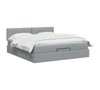 vidaXL Cama otomana con colchón Gris Claro 160 x 200 cm Tela