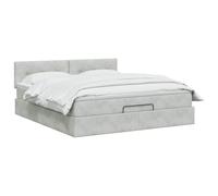 vidaXL Cama otomana con colchón Gris Claro 180 x 200 cm Terciopelo
