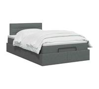 vidaXL Cama otomana con colchón Gris Oscuro 120 x 200 cm Tela, Cama Moderna con Ottomán, Almacenamiento Ajustable, Muebles Elegantes, Ahorra Espacio, Colchón Funcional