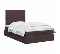 vidaXL Cama otomana con colchón Marrón Oscuro 120 x 190 cm Tela, Cama Moderna con Ottomán, Almacenamiento Ajustable, Muebles Elegantes, Ahorra Espacio, Colchón Funcional