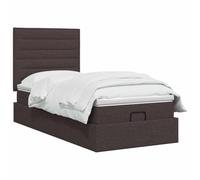 vidaXL Cama otomana con colchón Marrón Oscuro 90 x 190 cm Tela