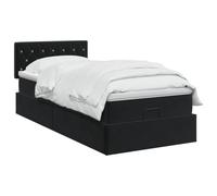 vidaXL Cama otomana con colchón Negro 100 x 200 cm Terciopelo, Cama otomana Moderna, Mueble de Lujo contemporáneo, colchón de Espuma Ajustable para máxima Comodidad