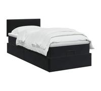 vidaXL Cama otomana con colchón Negro 100 x 200 cm Terciopelo, Cama otomana Moderna, Mueble de Lujo contemporáneo, colchón de Espuma Ajustable para máxima Comodidad