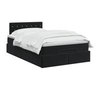 vidaXL Cama otomana con colchón Negro 120 x 200 cm Terciopelo, Cama otomana Moderna, Mueble de Lujo contemporáneo, colchón de Espuma Ajustable para máxima Comodidad