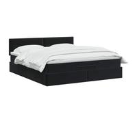vidaXL Cama otomana con colchón Negro 180 x 200 cm Terciopelo, Cama otomana Moderna, Mueble de Lujo contemporáneo, colchón de Espuma Ajustable para máxima Comodidad