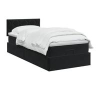 vidaXL Cama otomana con colchón Negro 80 x 200 cm Terciopelo, Cama otomana Moderna, Mueble de Lujo contemporáneo, colchón de Espuma Ajustable para máxima Comodidad