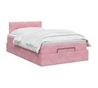 vidaXL Cama otomana con colchón Rosa 120 x 200 cm Terciopelo
