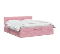 vidaXL Cama otomana con colchón Rosa 140 x 190 cm Terciopelo, Cama otomana Moderna, Mueble de Lujo contemporáneo, colchón de Espuma Ajustable para máxima Comodidad