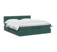 vidaXL Cama otomana con colchón Verde Oscuro 180 x 200 cm Terciopelo, Cama otomana Moderna, Mueble de Lujo contemporáneo, colchón de Espuma Ajustable para máxima Comodidad
