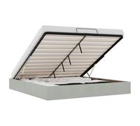 vidaXL Estructura de Cama otomana sin colchón Gris Claro 200x200 cm, Estructura de Cama, Estructura de Cama otomana, Estructura de Cama con Almacenamiento Debajo de la Cama