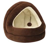 vidaXL Cama para gatos, 40 x 40 x 35 cm, color marrón y crema
