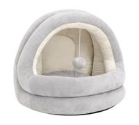Vidaxl cama redonda gris para gatos grandes