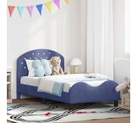 vidaXL Cama para niños con cabecero Azul Policía 80 x 160 cm, Muebles de Dormitorio, Forma Rectangular, Estilo Moderno, Materiales duraderos para un Espacio habitable contemporáneo y Elegante