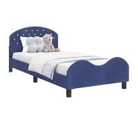 vidaXL Cama para niños con cabecero Azul Policía 90 x 200 cm, Muebles de Dormitorio, Forma Rectangular, Estilo Moderno, Materiales duraderos para un Espacio habitable contemporáneo y Elegante