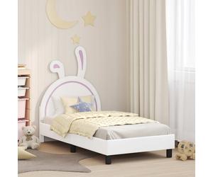 vidaXL Cama para niños con cabecero con cabecera 80 x 160 cm PU, Base de cama , estilo rectangular, mueble minimalista, plataforma , pieza con cabecera integrada