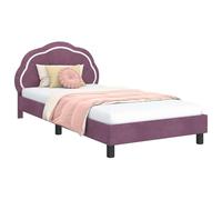 vidaXL Cama para niños con cabecero Morado 90 x 190 cm Terciopelo, Habitación, Rectangular, Moderno, Duradero, Diseño Estiloso con Características Ergonómicas, Materiales Cómodos y Duraderos