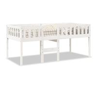 vidaXL Cama para niños sin colchón madera maciza pino blanca 75x190 cm, cama alta, cama nido individual, cama litera individual, cama nido