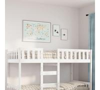 vidaXL Cama para niños sin colchón madera maciza pino blanca 80x200 cm, cama alta, cama nido individual, cama litera individual, cama nido