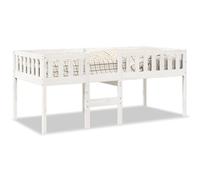 vidaXL Cama para niños sin colchón madera maciza pino blanca 80x200 cm, cama alta, cama nido individual, cama litera individual, cama nido