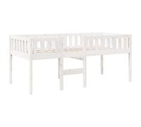 vidaXL Cama para niños sin colchón madera maciza pino blanca 90x190 cm, cama alta, cama nido individual, cama litera individual, cama nido