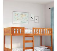 vidaXL Cama para niños sin colchón madera maciza pino marrón 90x200 cm, cama alta, cama nido individual, cama litera individual, cama nido