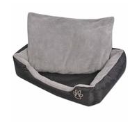Vidaxl cama para perro con cojín acolchado talla l negra