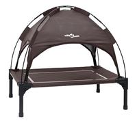 vidaXL - Cama para perro elevada, color marrón y poliéster