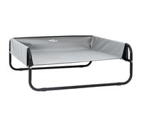 vidaXL Cama para Perro Manual Gris Claro 57 x 57 x 24 cm Acero, Cama elevada para Mascotas, diseño Moderno, Tela Transpirable, fácil de Limpiar, Muebles portátiles para Perros