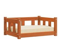 vidaXL Cama para Perro Marrón Cera 65,5 x 50 x 28 cm, Cama Moderna, Rectangular para Perros, Lugar cómodo para Relajarse, diseño de Mueble para Mascotas