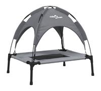vidaXL Cama para perros con dosel antracita, tela Oxford y acero