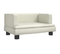 vidaXL Cama para Perros de Cuero sintético Crema 60x40x30 cm, sofá para Perros, Cama para Cachorros, Asiento para Perros, sofá para Mascota