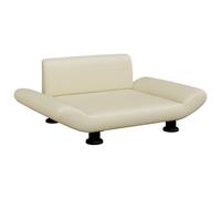 vidaXL Cama para perros de cuero sintético crema 70x45x28 cm