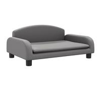 vidaXL Cama para Perros de Cuero sintético Gris 70x45x30 cm