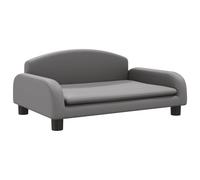 vidaXL Cama para perros de cuero sintético gris 70x45x30 cm