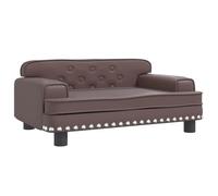 vidaXL Cama para perros de cuero sintético marrón 70x45x30 cm