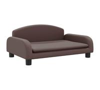 vidaXL Cama para Perros de Cuero sintético marrón 70x45x30 cm, sofá para Perros, Cama para Cachorros, Asiento para Perros, sofá para Mascota