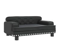 vidaXL Cama para Perros de Cuero sintético Negra 70x45x30 cm