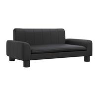 vidaXL Cama para Perros de Cuero sintético Negra 70x45x30 cm