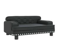 vidaXL Cama para Perros de Cuero sintético Negra 70x45x30 cm, sofá para Perros, Cama para Cachorros, Asiento para Perros, sofá para Mascota