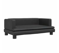 vidaXL Cama para Perros de Cuero sintético Negra 80x45x30 cm, sofá para Perros, Cama para Cachorros, Asiento para Perros, sofá para Mascota