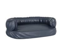 Vidaxl cama para perros de espuma cuero sintético azul oscuro 60x42 cm