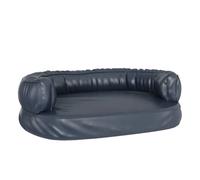 Vidaxl cama para perros de espuma cuero sintético azul oscuro 75x53 cm