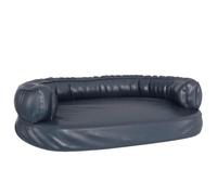 vidaXL Cama para Perros de Espuma Cuero sintético Azul Oscuro 88x65 cm