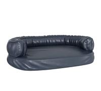 vidaXL Cama para Perros de Espuma Cuero Sintético Azul Oscuro 88x65 cm Colchón