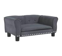 vidaXL Cama para Perros de Terciopelo Gris Oscuro 70x45x30 cm, sofá para Perros, Cama para Cachorros, Asiento para Perros, sofá para Mascota