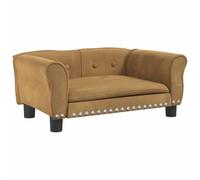 vidaXL Cama para Perros de Terciopelo marrón 70x45x30 cm, sofá para Perros, Cama para Cachorros, Asiento para Perros, sofá para Mascota