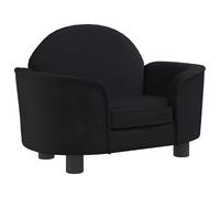 vidaXL Cama para perros de terciopelo negra 66x40x45 cm