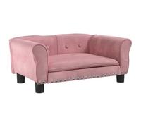 vidaXL Cama para Perros de Terciopelo Rosa 70x45x30 cm, sofá para Perros, Cama para Cachorros, Asiento para Perros, sofá para Mascota